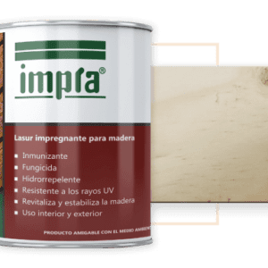 Muestra del tono Incoloro de Impra® sobre madera