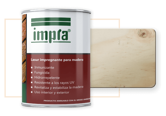 Muestra del tono Incoloro de Impra® sobre madera
